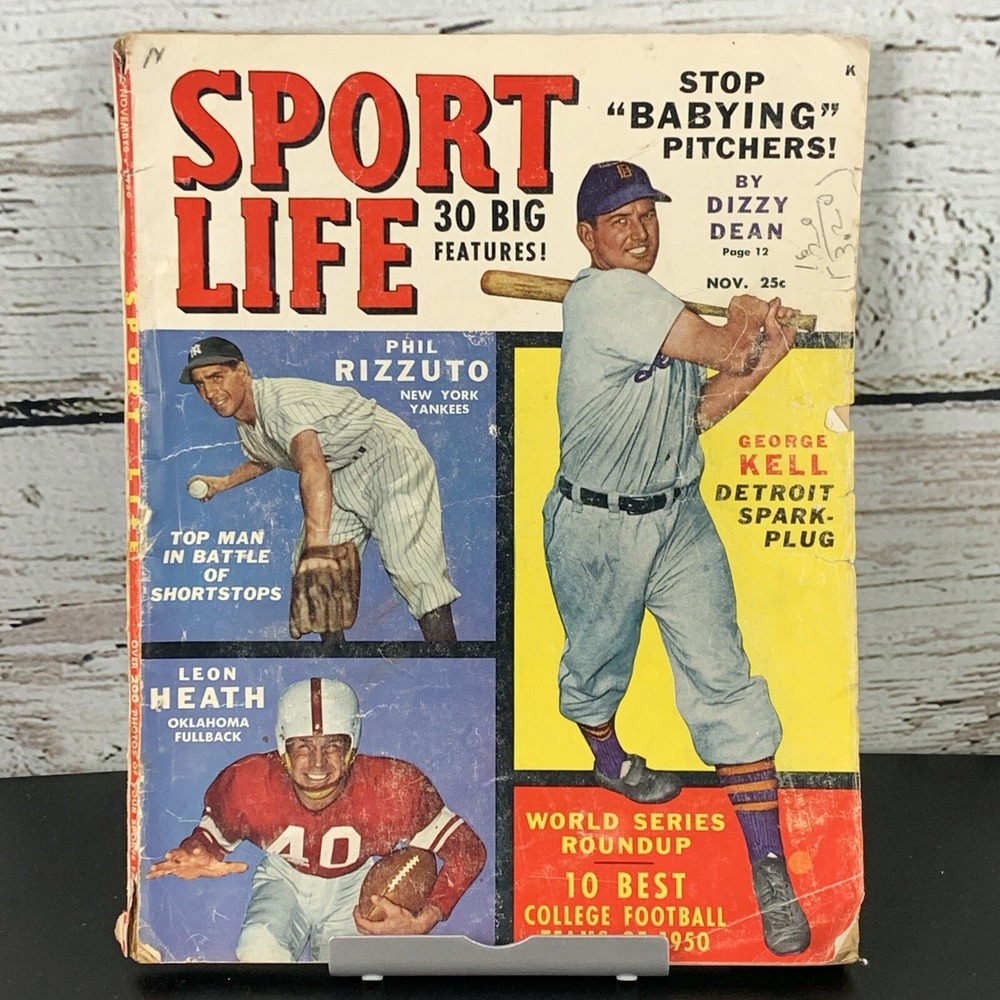 Sport Life Magazine [November 1950] Phil Rizzuto, George‎ Kell [Antique]